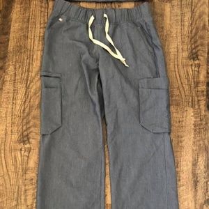 Figs Tema Wide Leg Scrub Pants, Heather Indigo? (S)